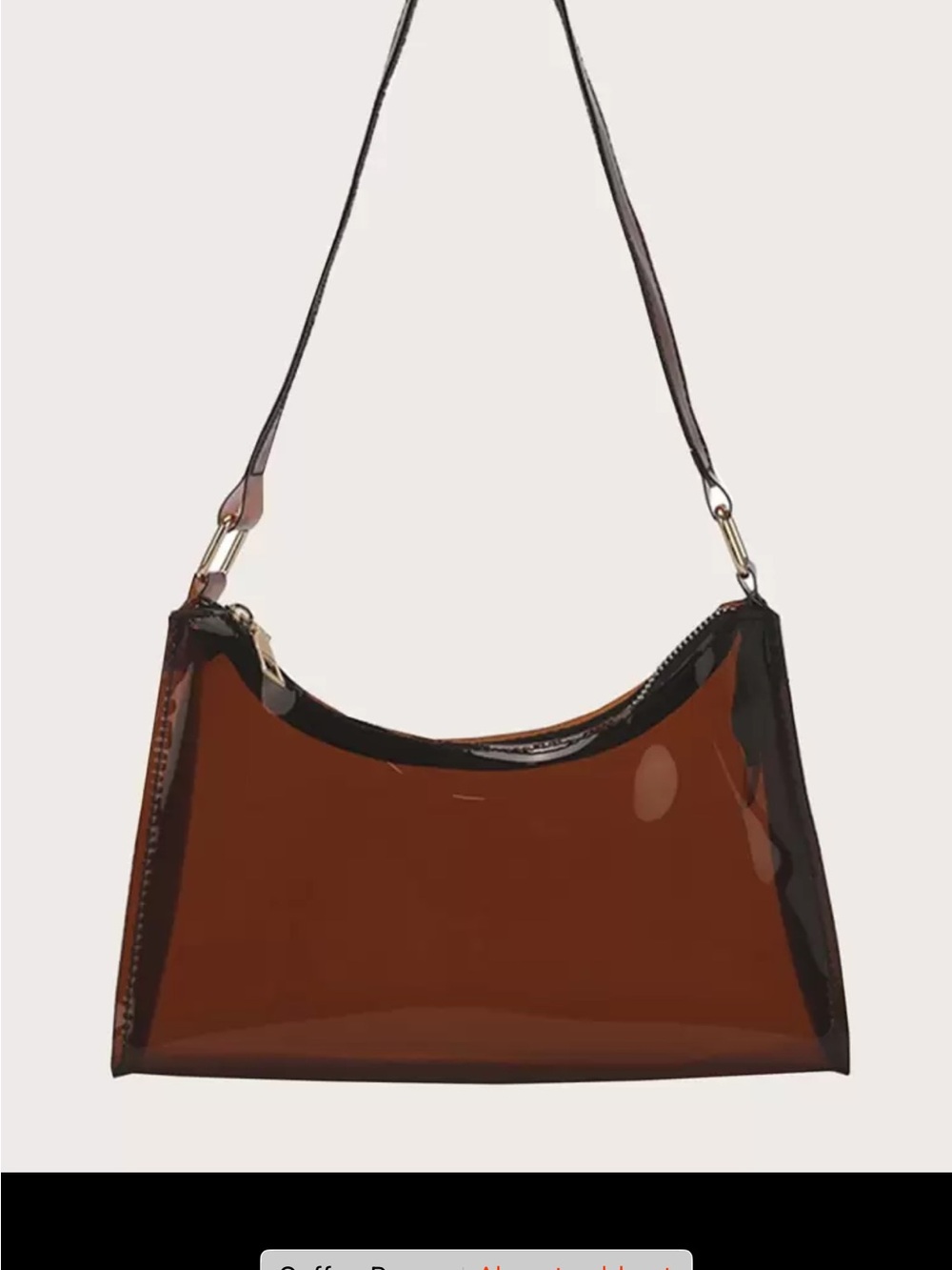 Super Trendy/Hot Brown Patent Shoulder Bag with Black Trim